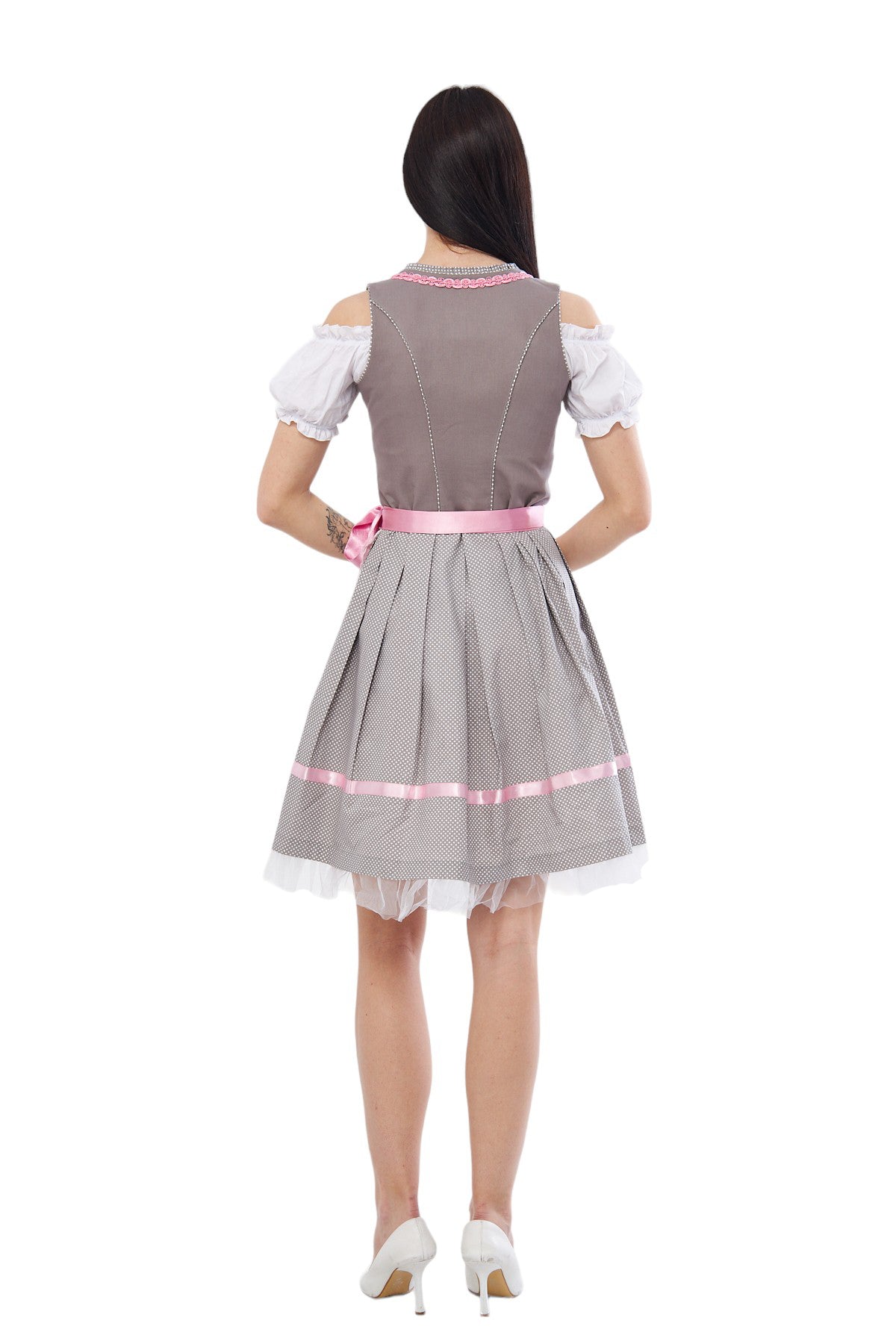 Cotton Dirndl Dress: Oktoberfest Bavarian Costume with Apron
